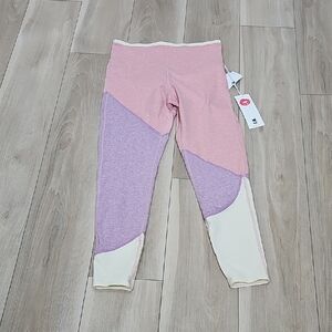 Wildfox Colorblock Leggings - Pink, Purple, and Cream Size Medium